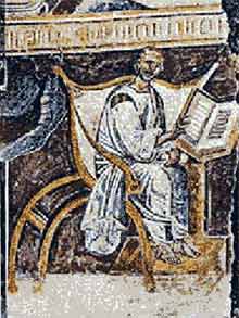 A 6th C. portrait of St. Augustine, from St. John Lateran