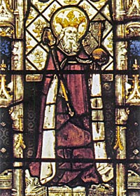 King Ethelbert of Kent, from a stained glass window at All Souls, Oxford