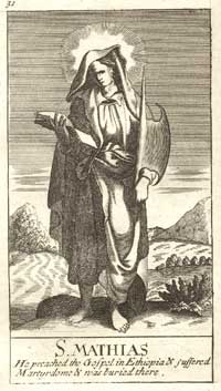St. Matthias, from a 1708 Book of Common Prayer