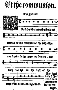 page from Merbecke's "Booke of Common Prayer Noted"