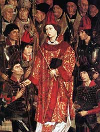 Detail of altarpiece showing St. Vincent, by Nuno Goncalves