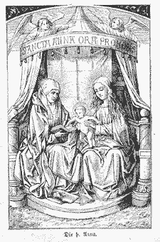 Anna, Mary & Jesus; from an old German book of Saints